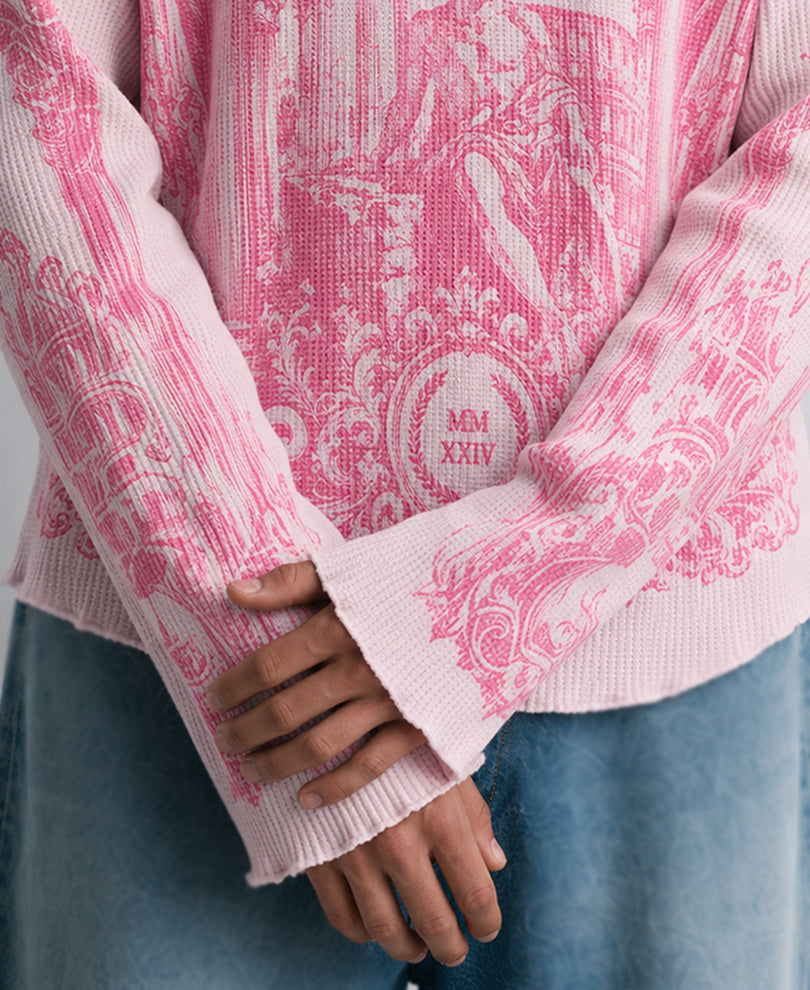 Roman Print Structured T-Shirt