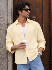 Yellow 100% Linen Shirt