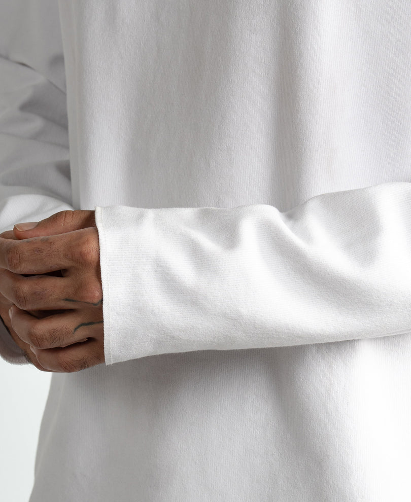 White Rib Knit T-Shirt
