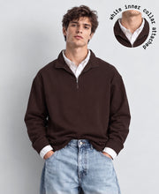 Brown Double Collared Zipper T-Shirt