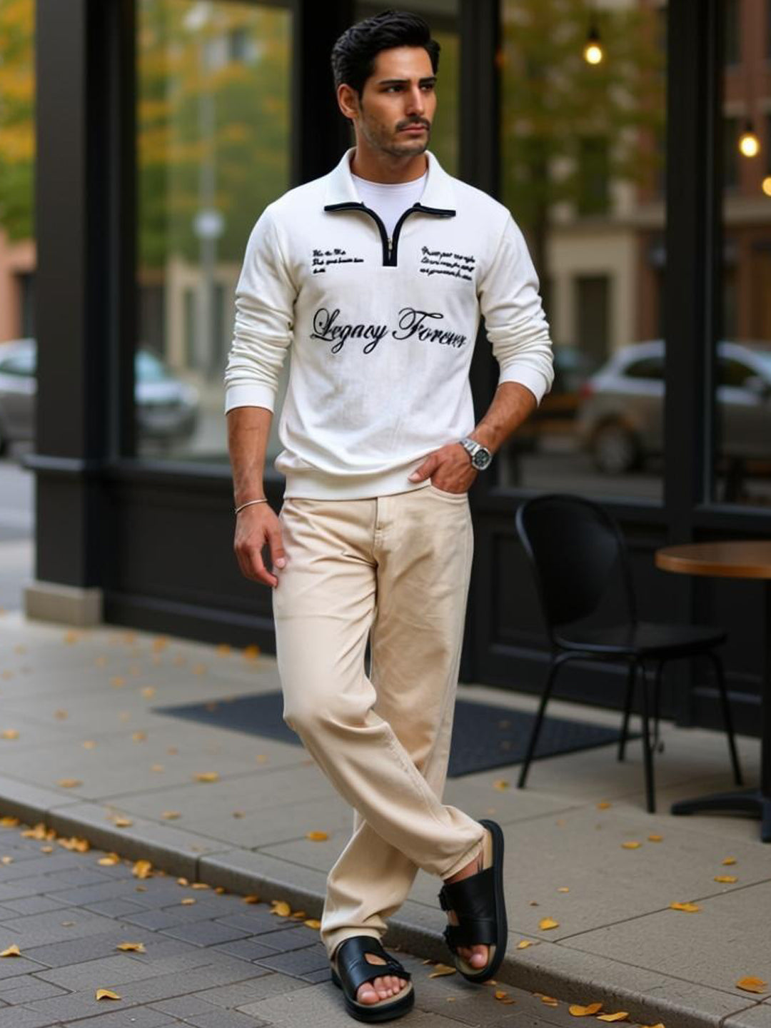 Off-White Contrast Embroidery T-Shirt.