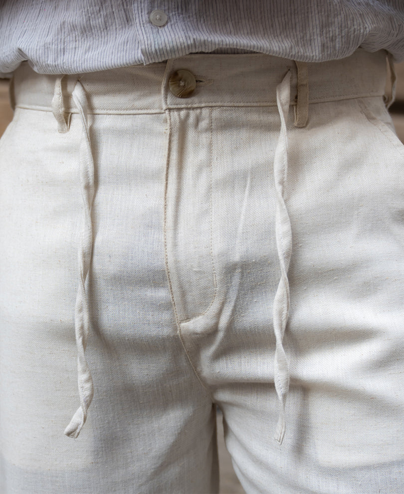 Natural Linen Trousers.