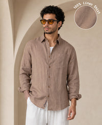 Brown 100% Linen Shirt