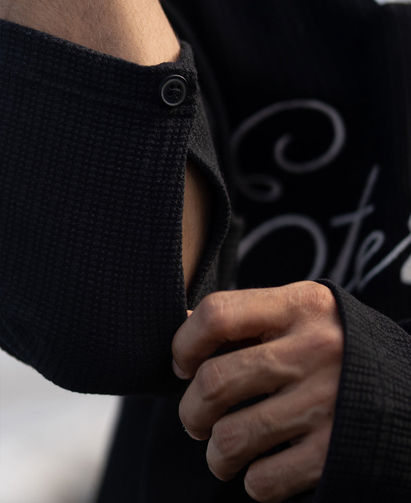 Black Embroidery Contrast T-Shirt.