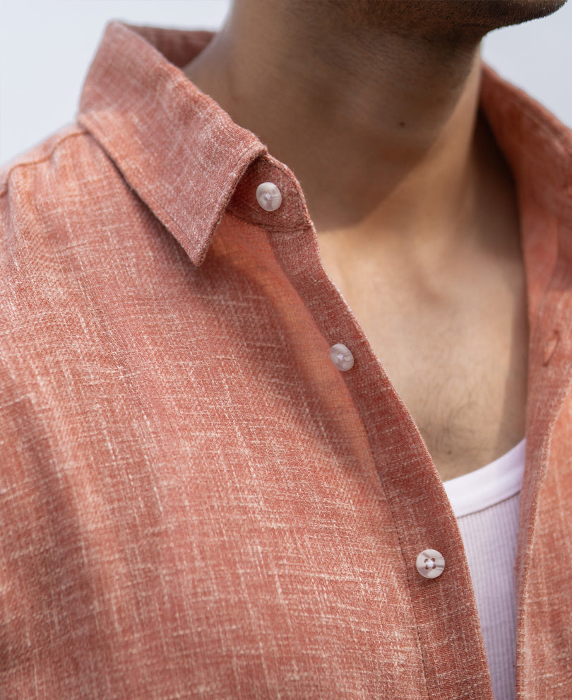 Peach Structured Shirt.
