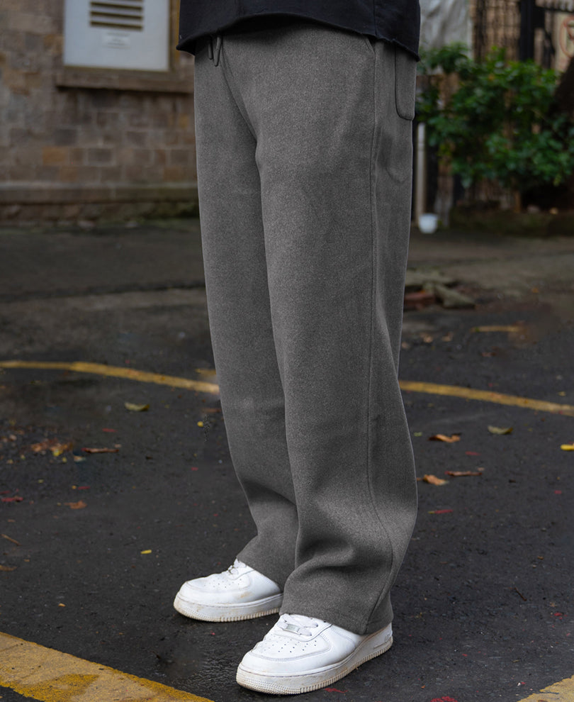 Dark Grey Melange Baggy Trackpant.