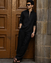 Black Structured Zipper Co-ord 100% Cotton