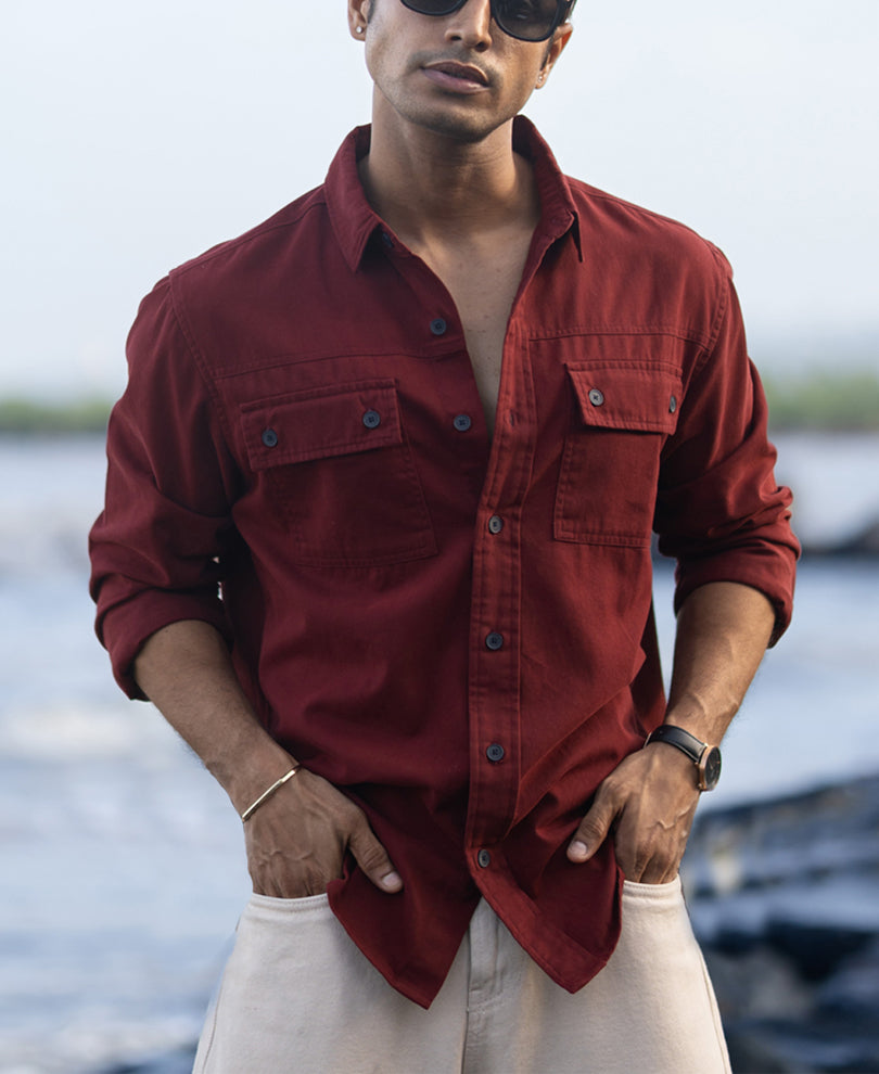 Brick Structure Cargo Overshirt.