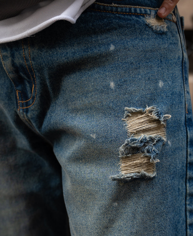 Vintage Blue Distressed Jeans