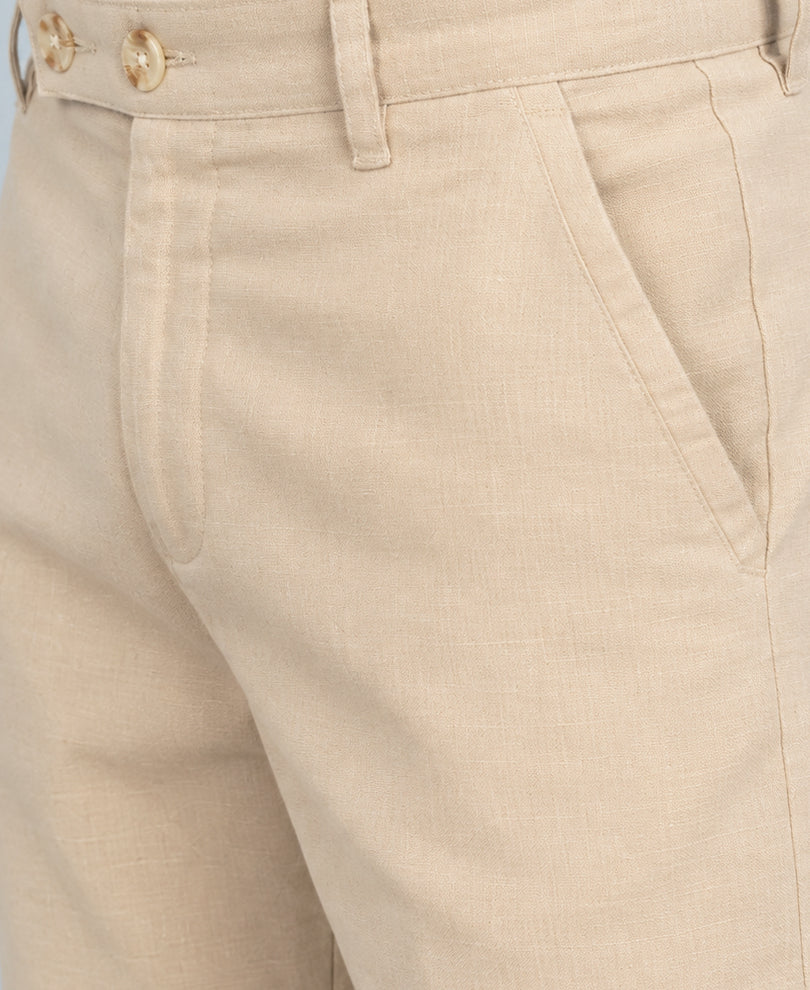 Beige Regular Fit Trouser