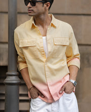 Yellow Ombre Structured Shirt.