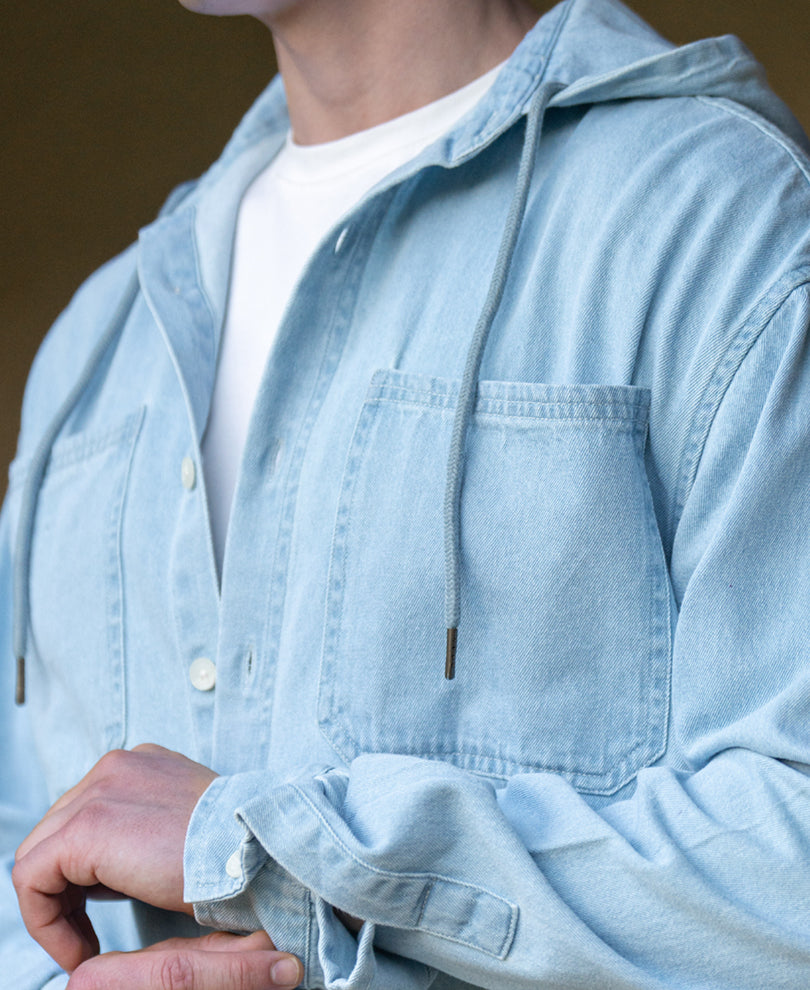 Light Blue Double Pocket Denim Shirt