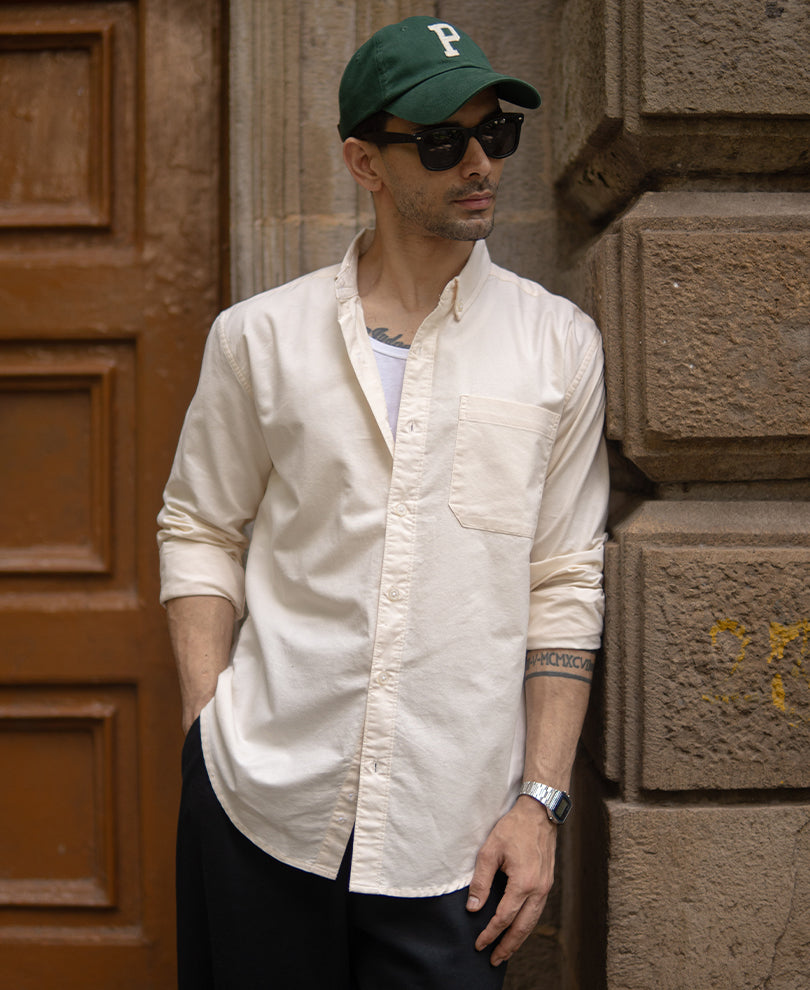 Cream Oxford Botton Down Shirt