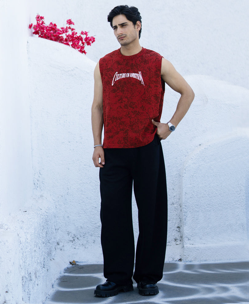 Brick Printed Drop Shoulder Sando.