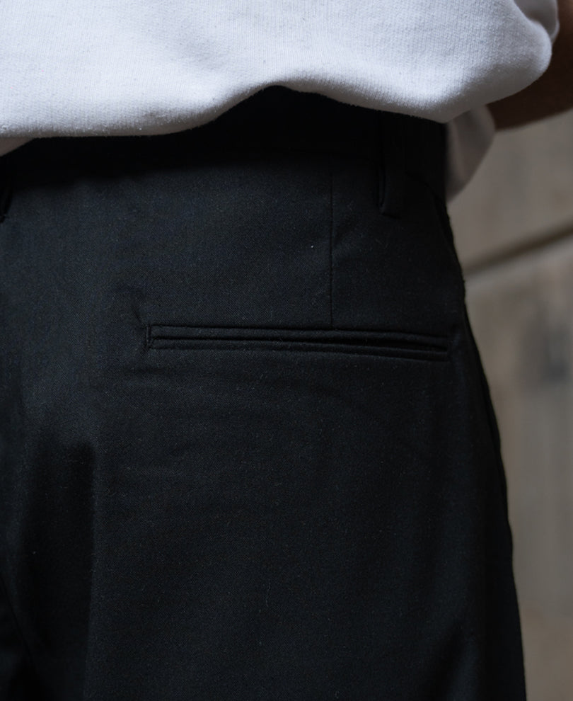 Black Pleated Tailored Trousers