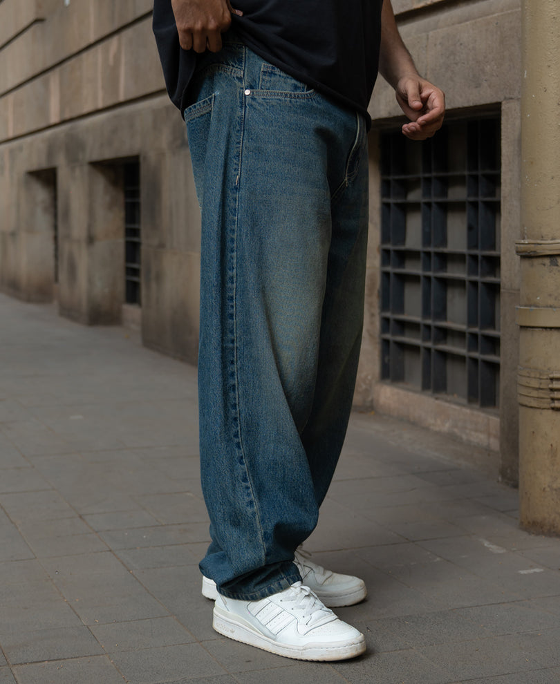 Mib Blue Barrel Fit Jeans