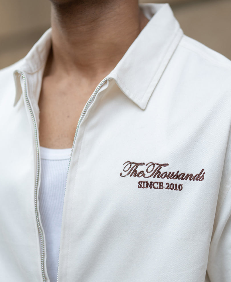 Off-White Embroidered Boxy Shirt.