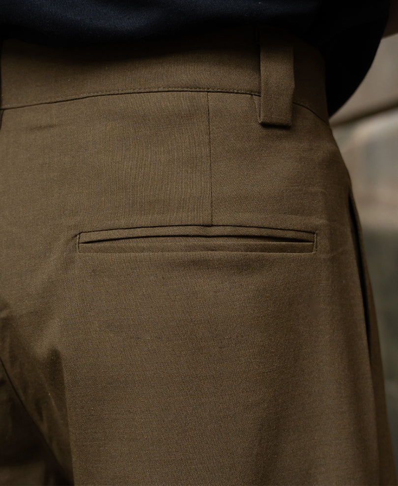 Brown Pleated Trousers