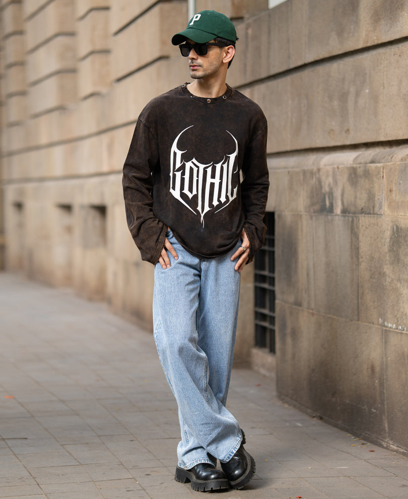 Dark Brown Washed T-Shirt 100% Cotton