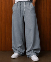 Grey Melange Twisted Seam Baggy Trackpants