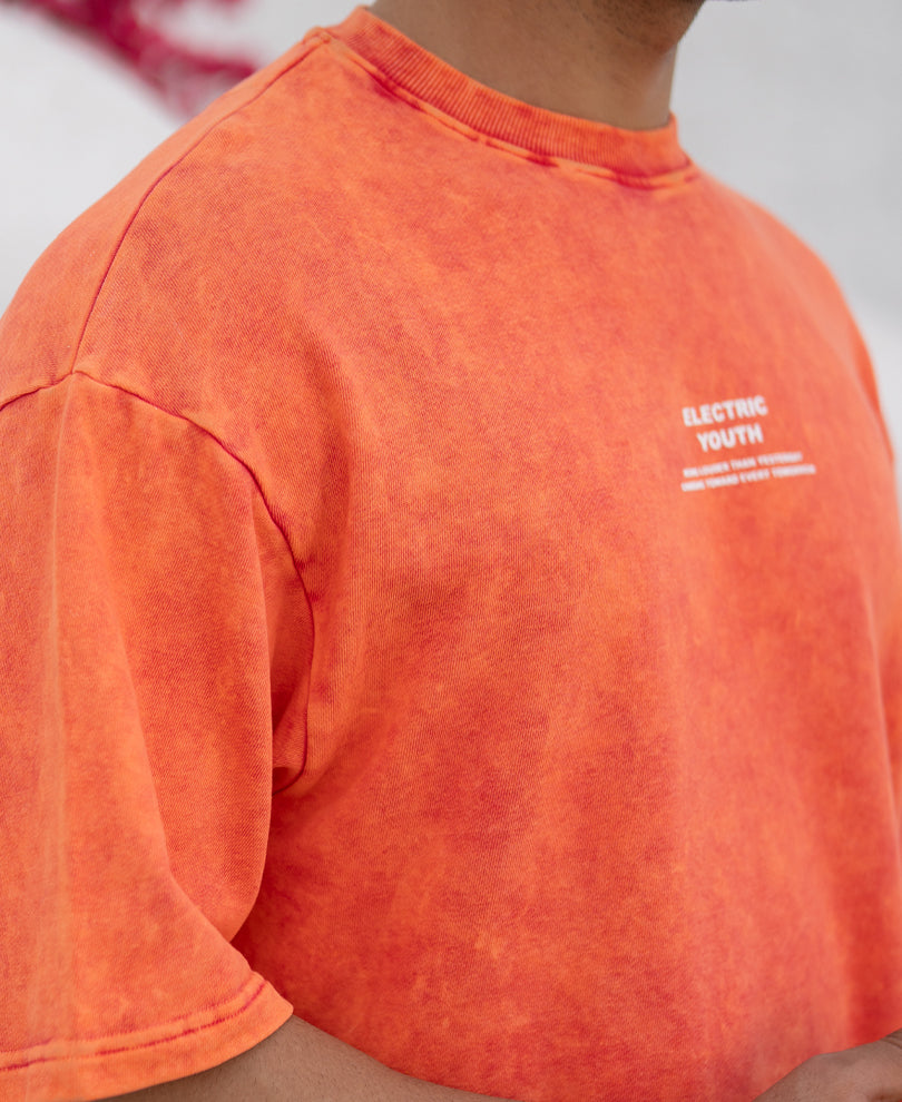 Peach Washed Oversize T-Shirt.