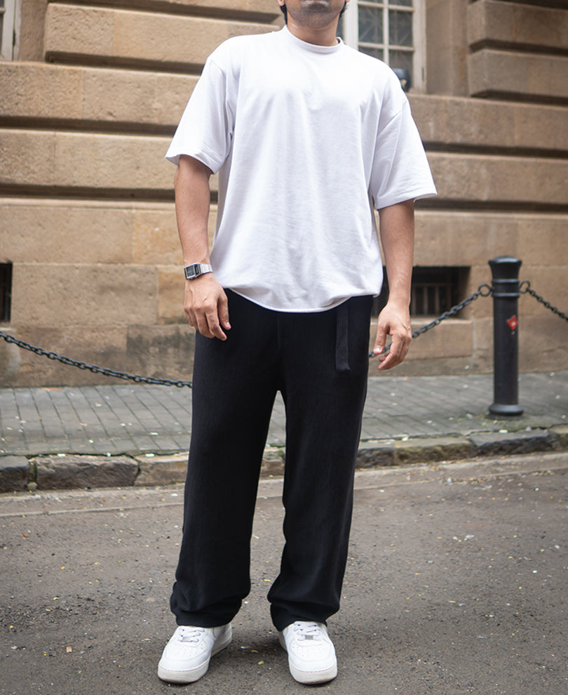 Black Baggy Fit Corduroy Pant.