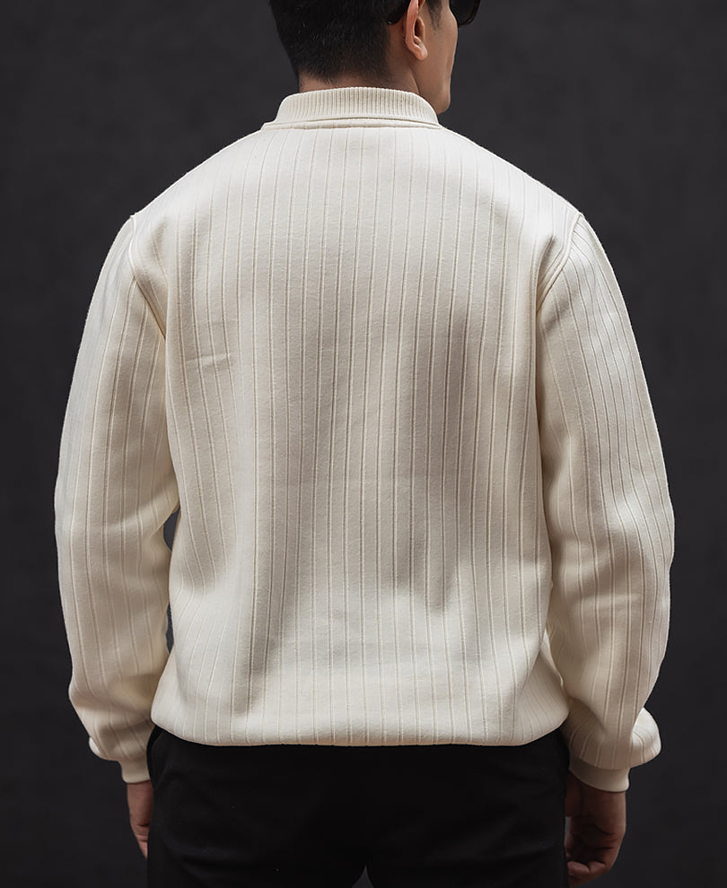 Off-White Regular Fit Structured Full Sleeves T-Shirt.
