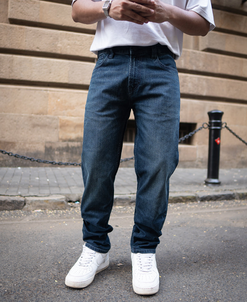 Dark Indigo Regular Fit Basic Denim Jeans.