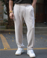 Light Beige Corduroy Regular Fit Track Pant.