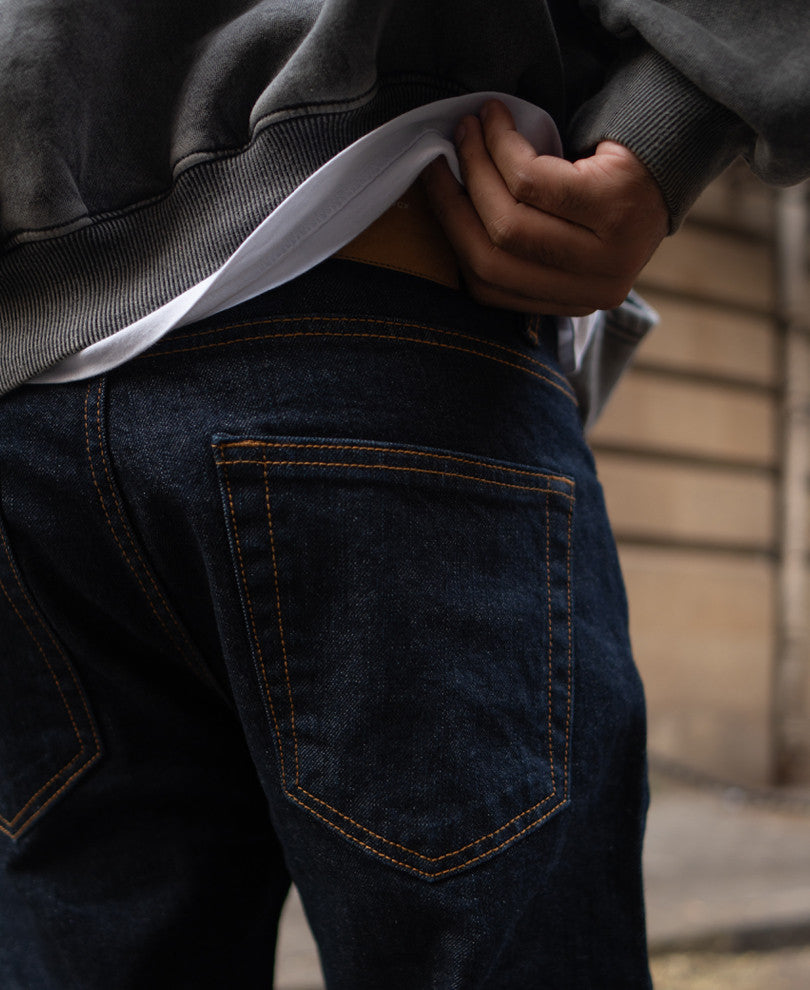 Raw Indigo Regular Fit Denim Jeans.