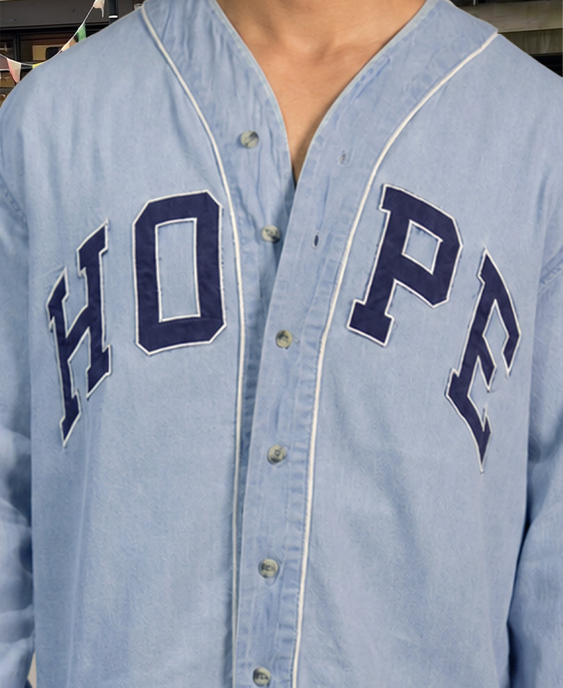 Blue Embroidered Denim Cardigan