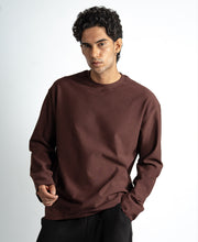 Brown Rib Knit T-Shirt