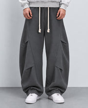 Grey Panelled Barrel Fit Trackpants