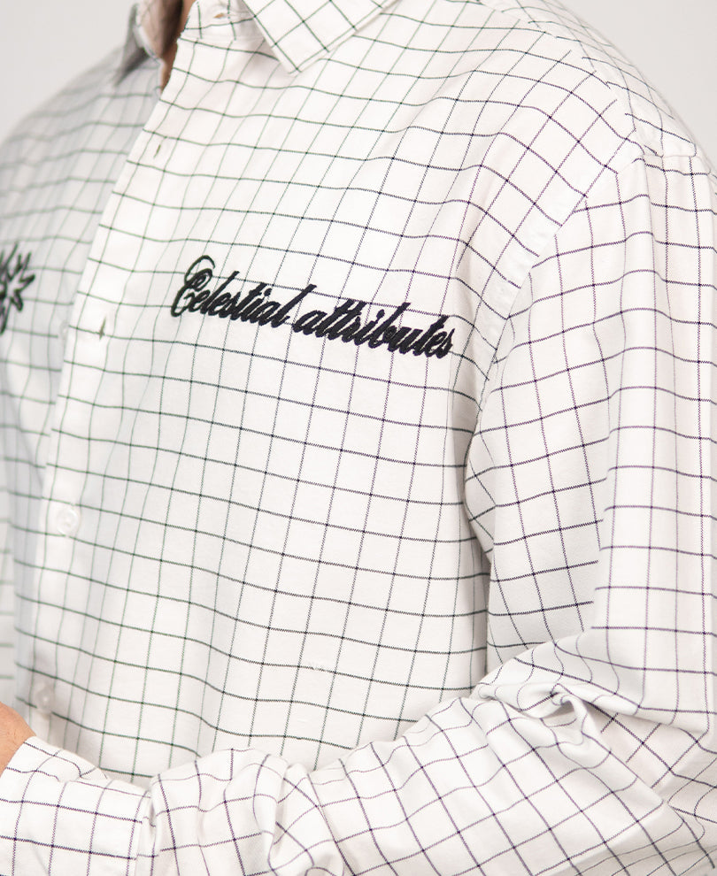 White & Black Oxford Checks Shirt 100% Cotton