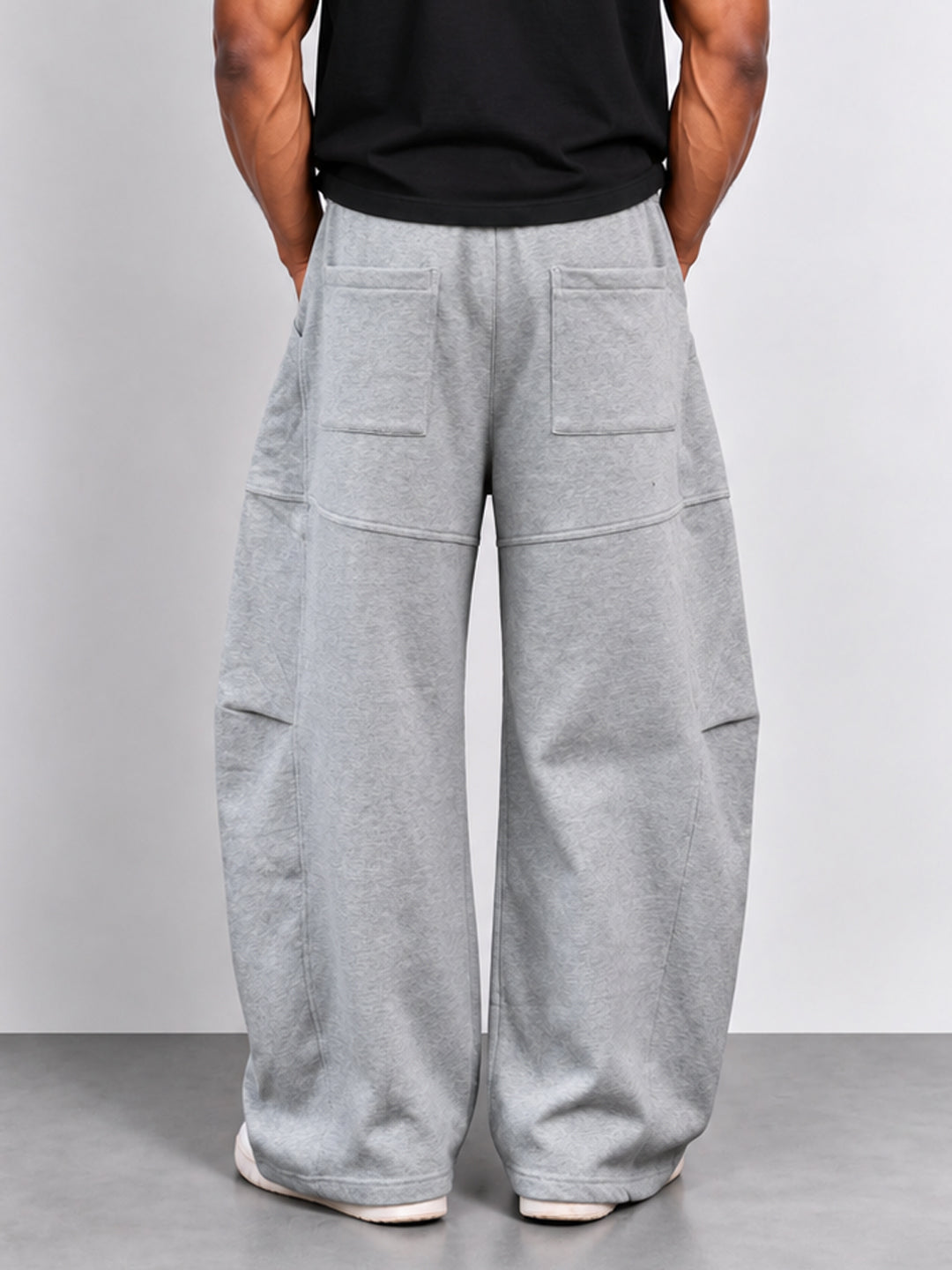 Grey Panelled Barrel Trackpant