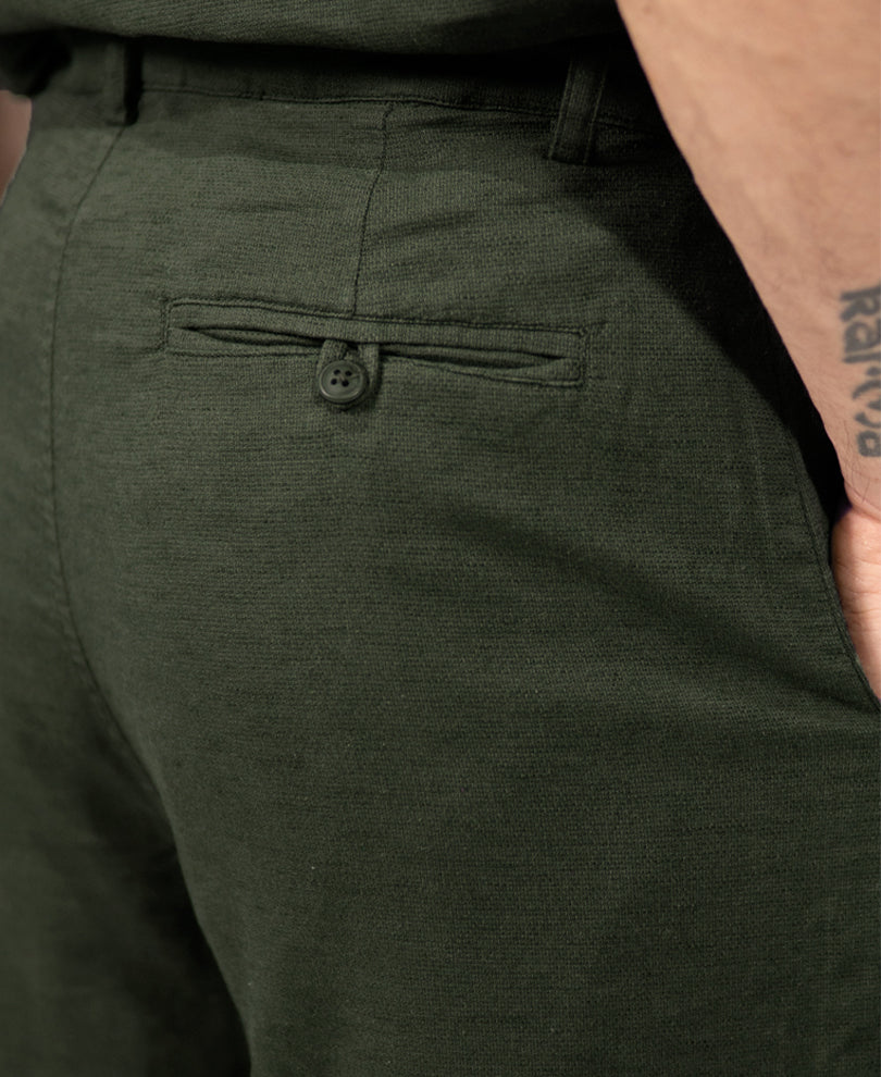 Olive Linen Blend Cord Set