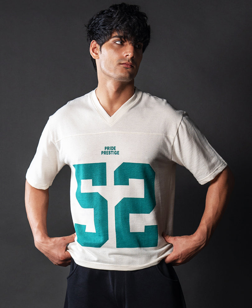 Cream Cotton Jersey T-Shirt.