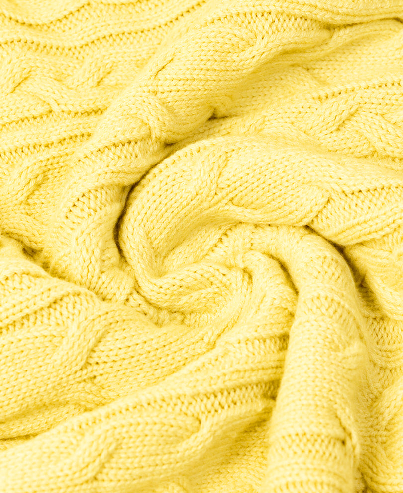 Yellow Cable Knit Sweater