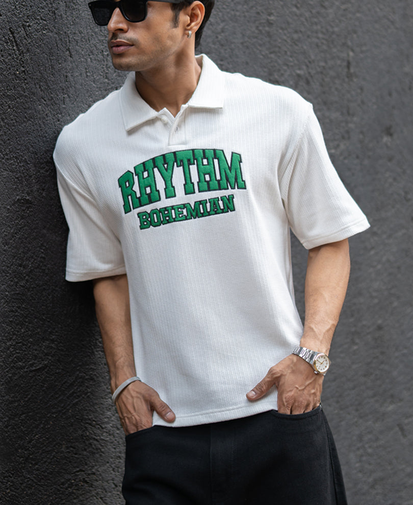 Off-White Applique Polo T-Shirt.
