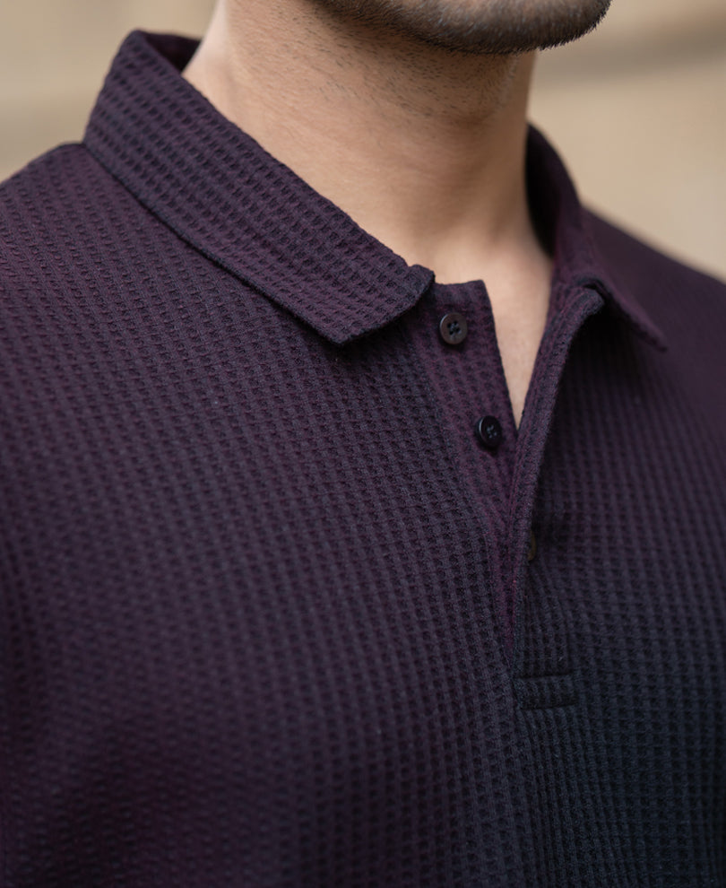 Wine Sprayed Structure T-Shirt.