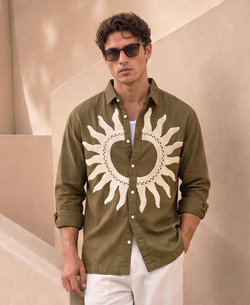 Brown Sunpatch Shirt 100% Cotton