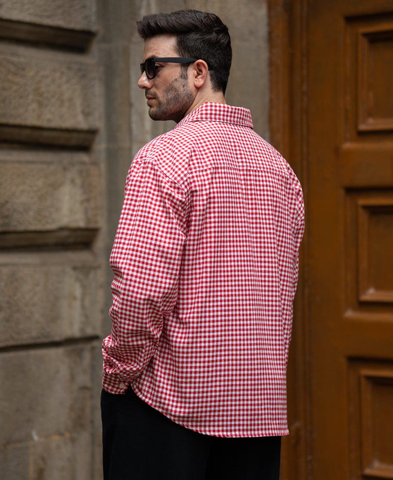 Printed Red Checks Shirt