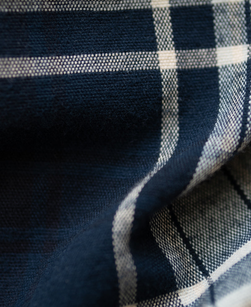 Navy Structured Checks Shirt.