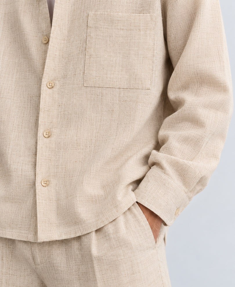 Natural Linen Blend Cord Set