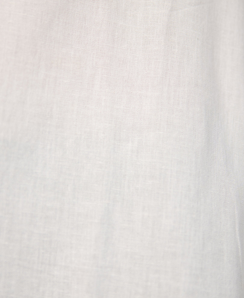 White Embroidered Linen Blend Kurta Shirt