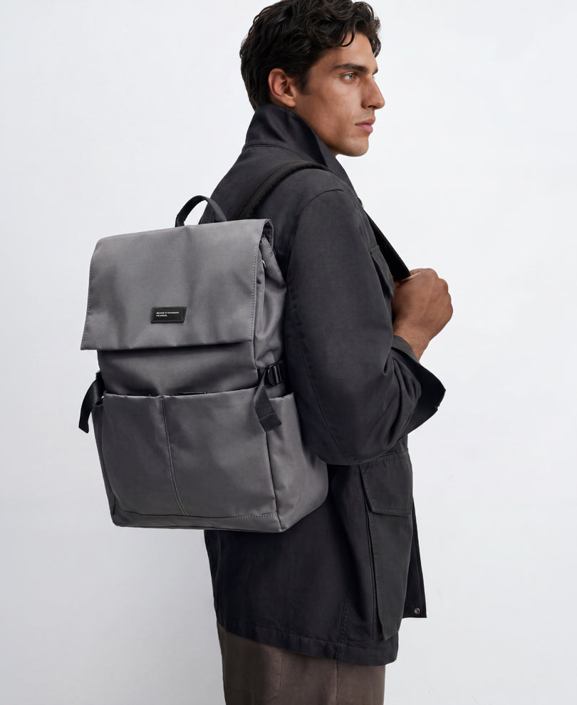 Grey Multipockets Backpack