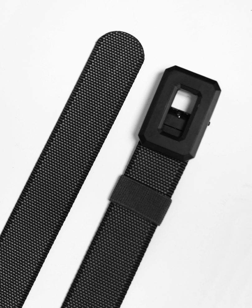 Grey Buckle Reversible Webbing Belt