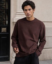 Brown Rib Knit T-Shirt