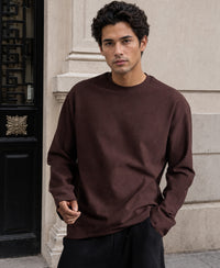Brown Rib Knit T-Shirt