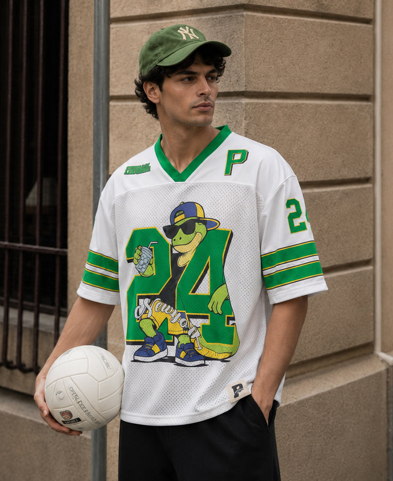 White Printed Jersey T-Shirt